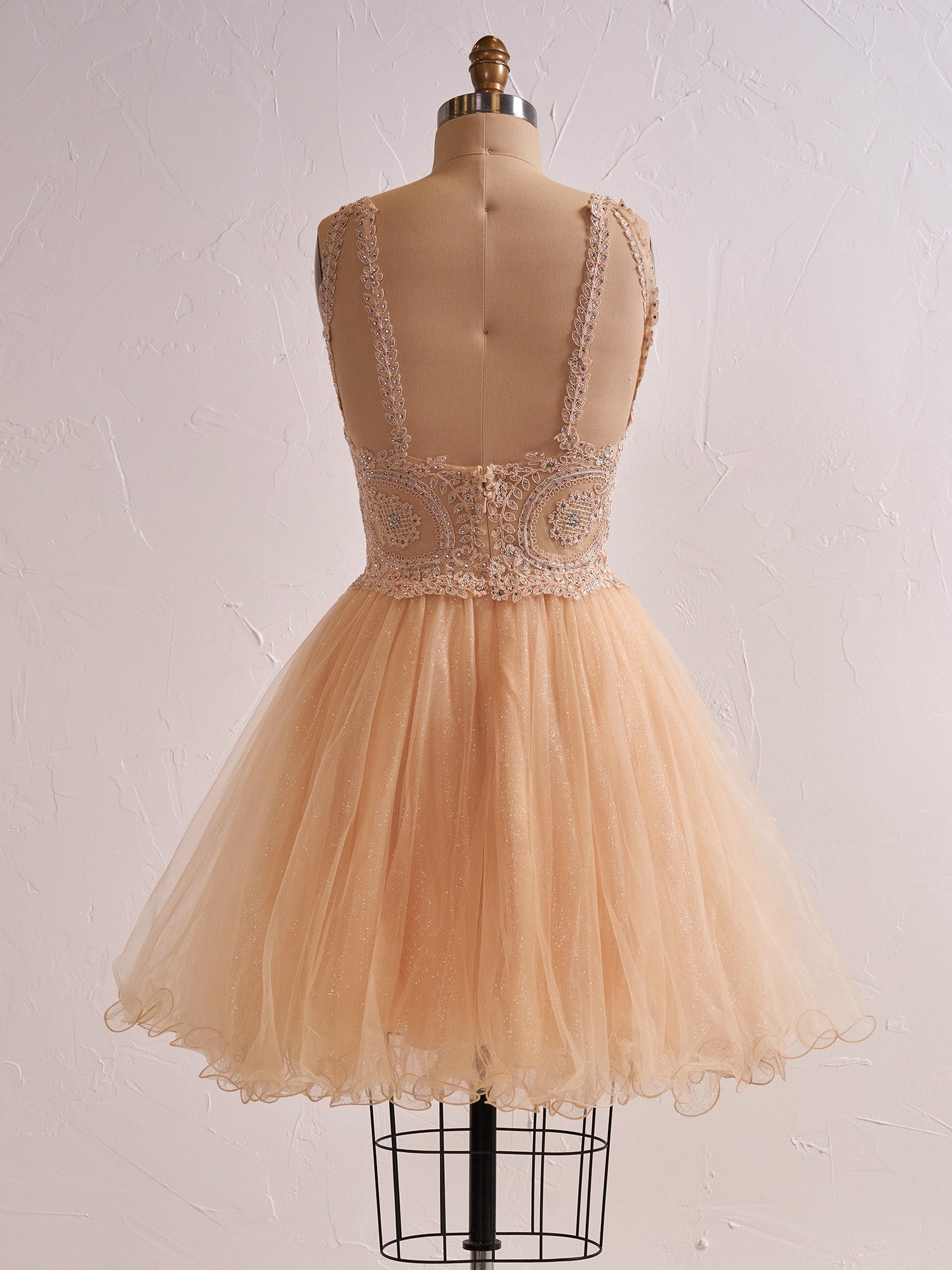 Embellished Embroidery Tulle Short Cocktail Dress