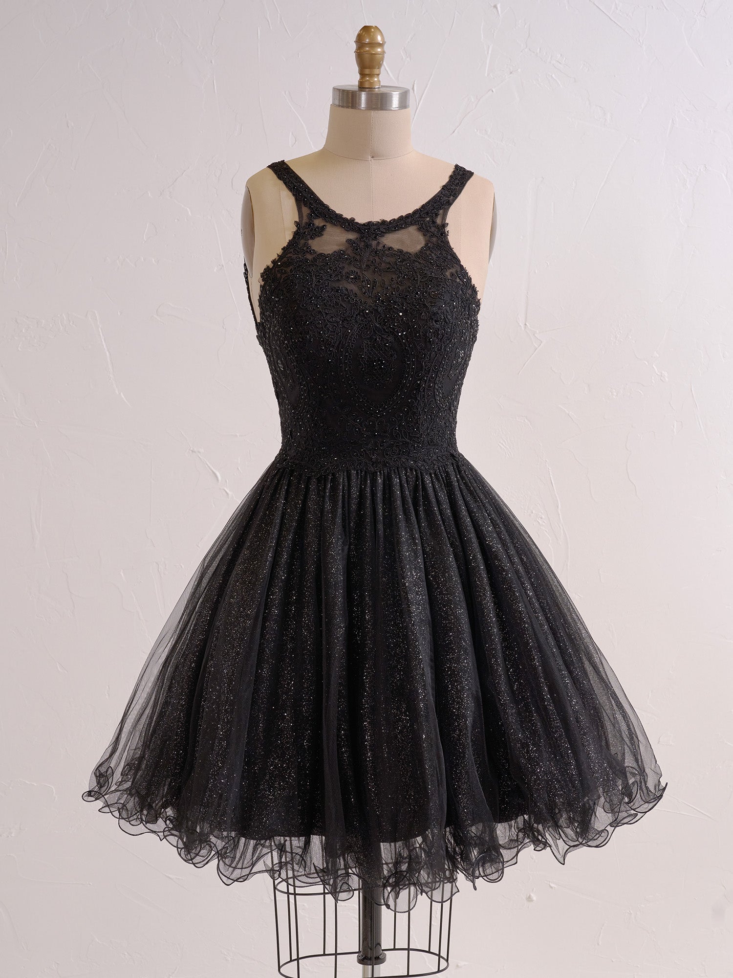 Embellished Embroidery Tulle Short Cocktail Dress