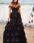 Princess Off the Shoulder Sequined Lace Prom Dress