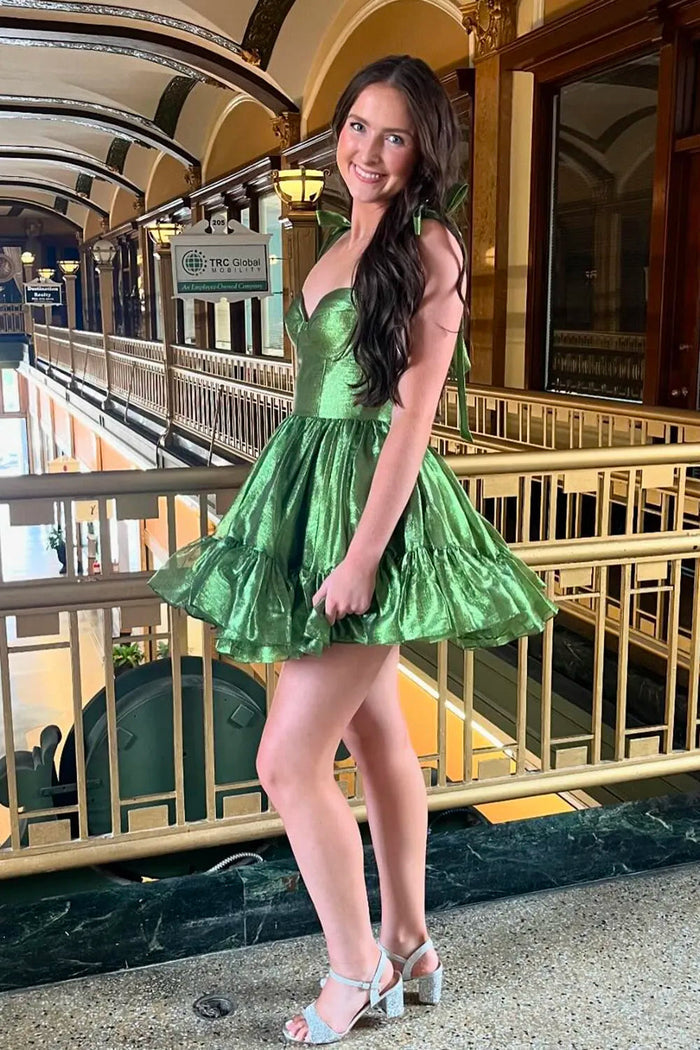Cute A-Line Sweetheart Peacock Blue Homecoming Dress