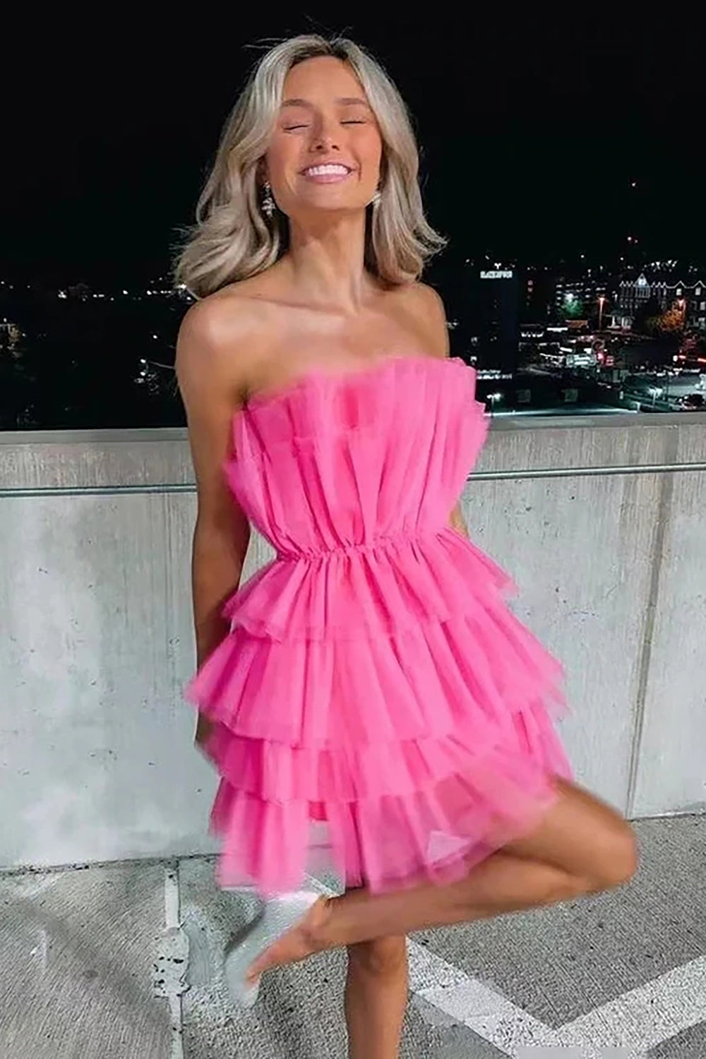 A Line Strapless Short Homecoming Dress
