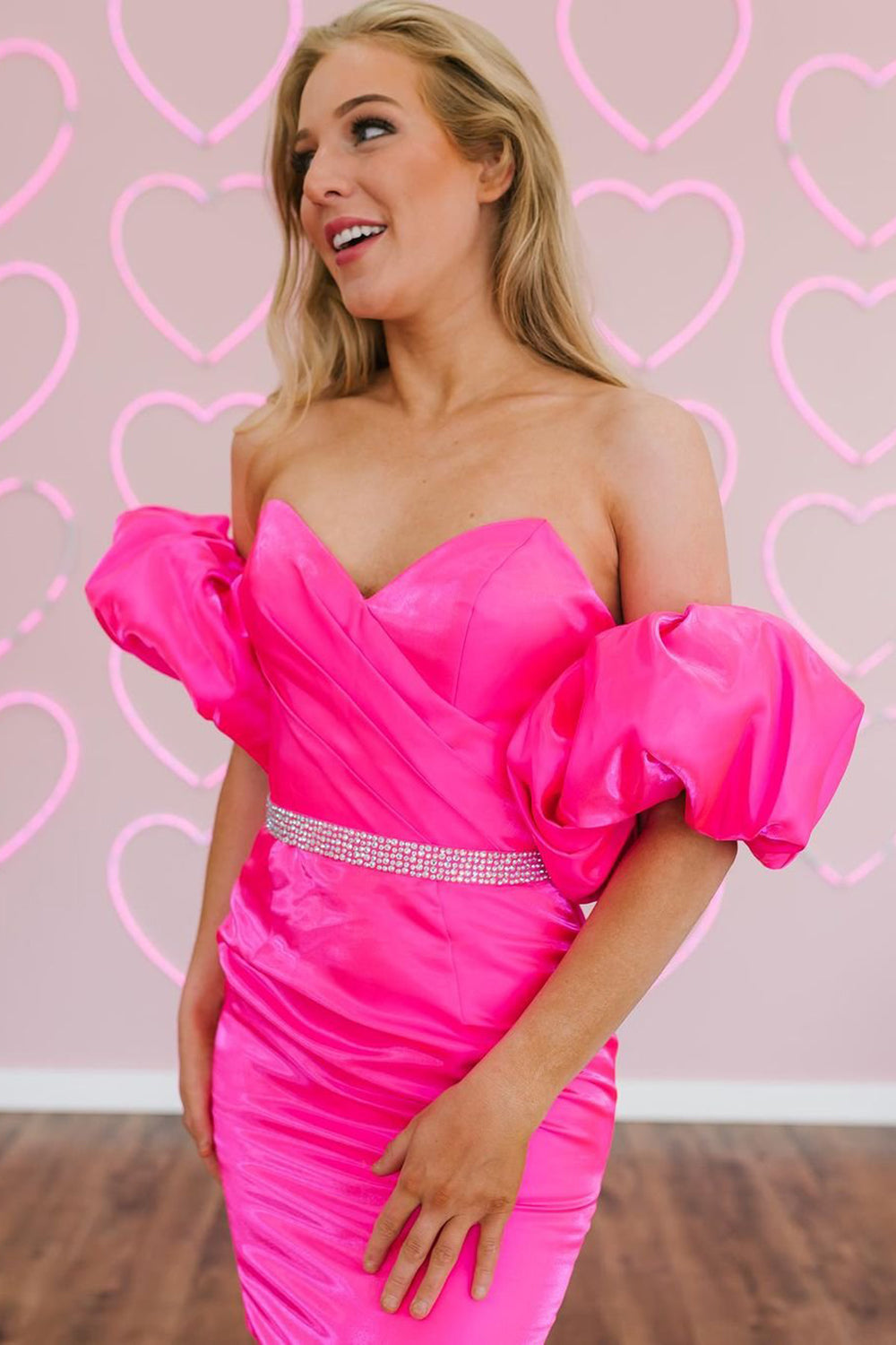 Sheath Hot Pink Short Homecoming Dress with Beading