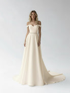 KissDress-A-Line Off the Shoulder Beaded Wedding Dress
