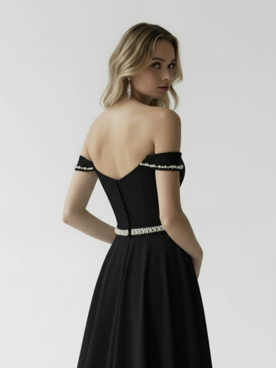 KissDress-A-Line Off the Shoulder Beaded Wedding Dress