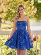 Ivette | A - Line Red Short Homecoming Dress with Sequins - KissProm