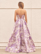 Delice | A - Line Sweetheart Floral Printed Long Prom Dresses - KissProm