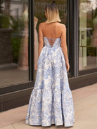 Delice | A - Line Sweetheart Floral Printed Long Prom Dresses - KissProm