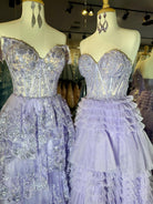 Adelyn |A - Line Sweetheart Tiered Long Tulle Prom Dress - KissProm