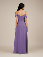 KissDress-Agate Tahiti A Line Chiffon Off the Shoulder Long Bridesmaid Dress