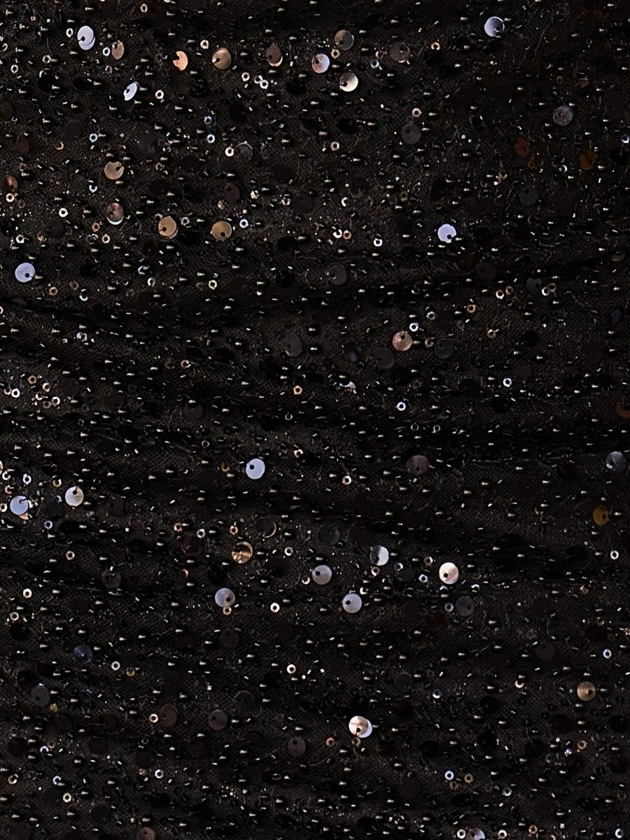 Alithia | Black - Sheath V Neck Sequined Homecoming Dresses with Puffed Sleeves - KissProm
