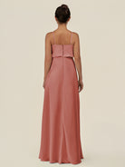 KissDress-Alix Mulberry A Line Chiffon V Neck Ruffled Overlay Long Bridesmaid Dress