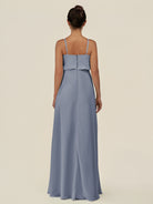 KissDress-Alix Twilight A Line Chiffon V Neck Ruffled Overlay Long Bridesmaid Dress