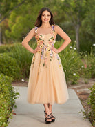 Amabel | 3D Flower Tulle Ankle Length Prom Dresses - KissProm