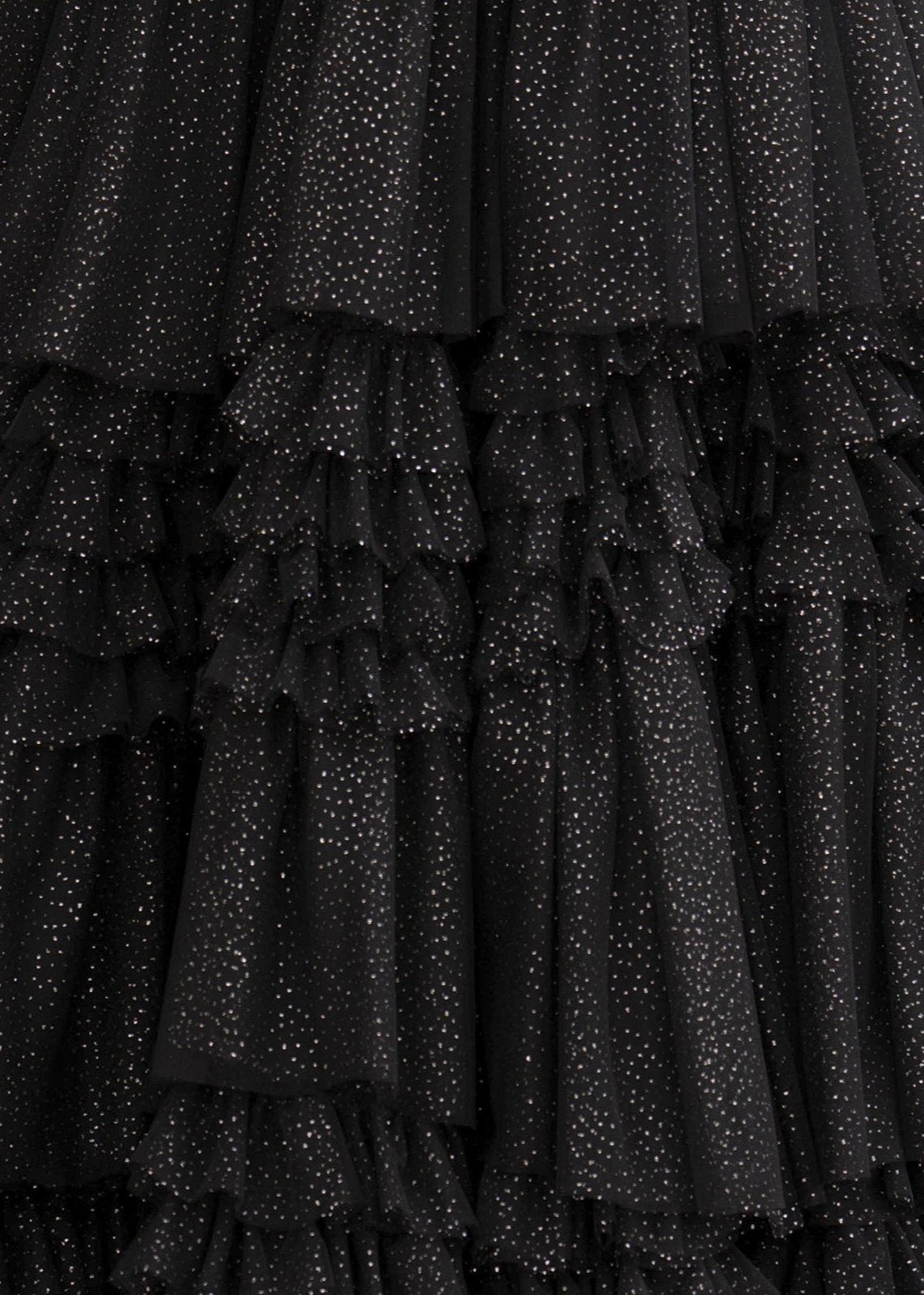 A-Line Spaghetti Straps Long Tiered Tulle Prom Dress With Split