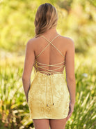 Amari | Sky Blue Bodycon Lace Homecoming Dress with Beading - KissProm