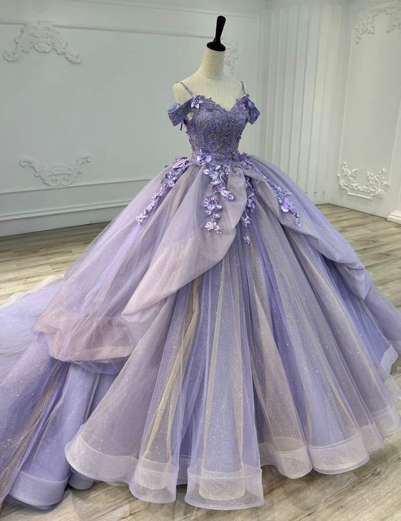 Purple ball gown discount