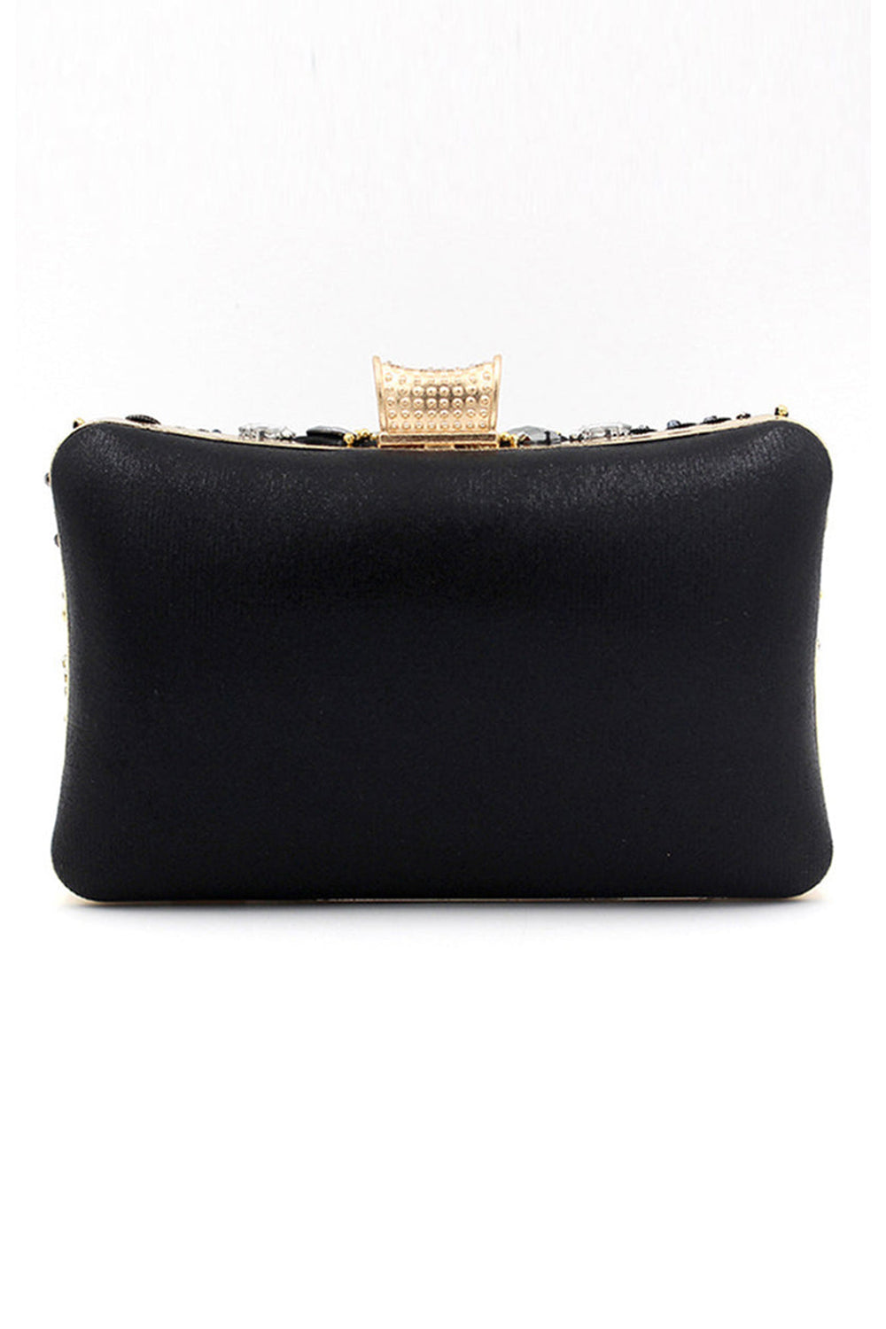 Black Beaded Shoulder Chain Evening Clutch