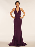 Simple Black Halter Backless Mermaid Long Prom Dress - KissProm