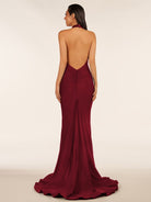 Simple Black Halter Backless Mermaid Long Prom Dress - KissProm