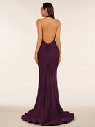 Simple Black Halter Backless Mermaid Long Prom Dress - KissProm