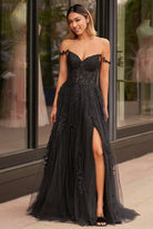 Mariana |A - line Sweetheart Lace Tulle Prom Dress with Slit - KissProm