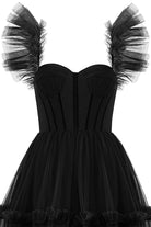Katalina |A - Line Corset Ruffled Tulle Prom Dress - KissProm