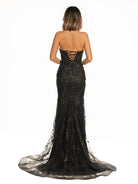 Terry | Black Sweetheart Lace Appliques Mermaid Long Prom Dresses - KissProm