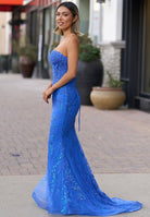 Terry | Black Sweetheart Lace Appliques Mermaid Long Prom Dresses - KissProm