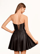 Tricia | A - line Strapless Fuchsia Pleated Homecoming Dress with Keyhole - KissProm