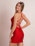 Blythe |Sheath Red Fitted Short Homecoming Dress With Beads - KissProm