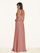 KissDress-Breona Mulberry A Line Chiffon Off the Shoulder Twisted Long Bridesmaid Dress