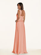 KissDress-Breona Rosette A Line Chiffon Off the Shoulder Twisted Long Bridesmaid Dress