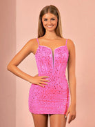 Briella | Sheath Spaghetti Straps Sequins Short Homecoming Dress - KissProm