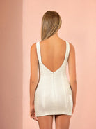Candel | Sheath V - Neck White Chiffon Homecoming Dress - KissProm