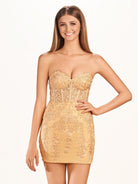 Jasmine | Pink Tight Short Homecoming Dress with Appliques - KissProm
