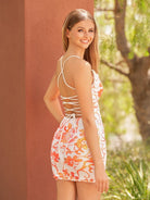 Christine | Pink V Neck Sequins Sheath Short Mini Cocktail Dress - KissProm