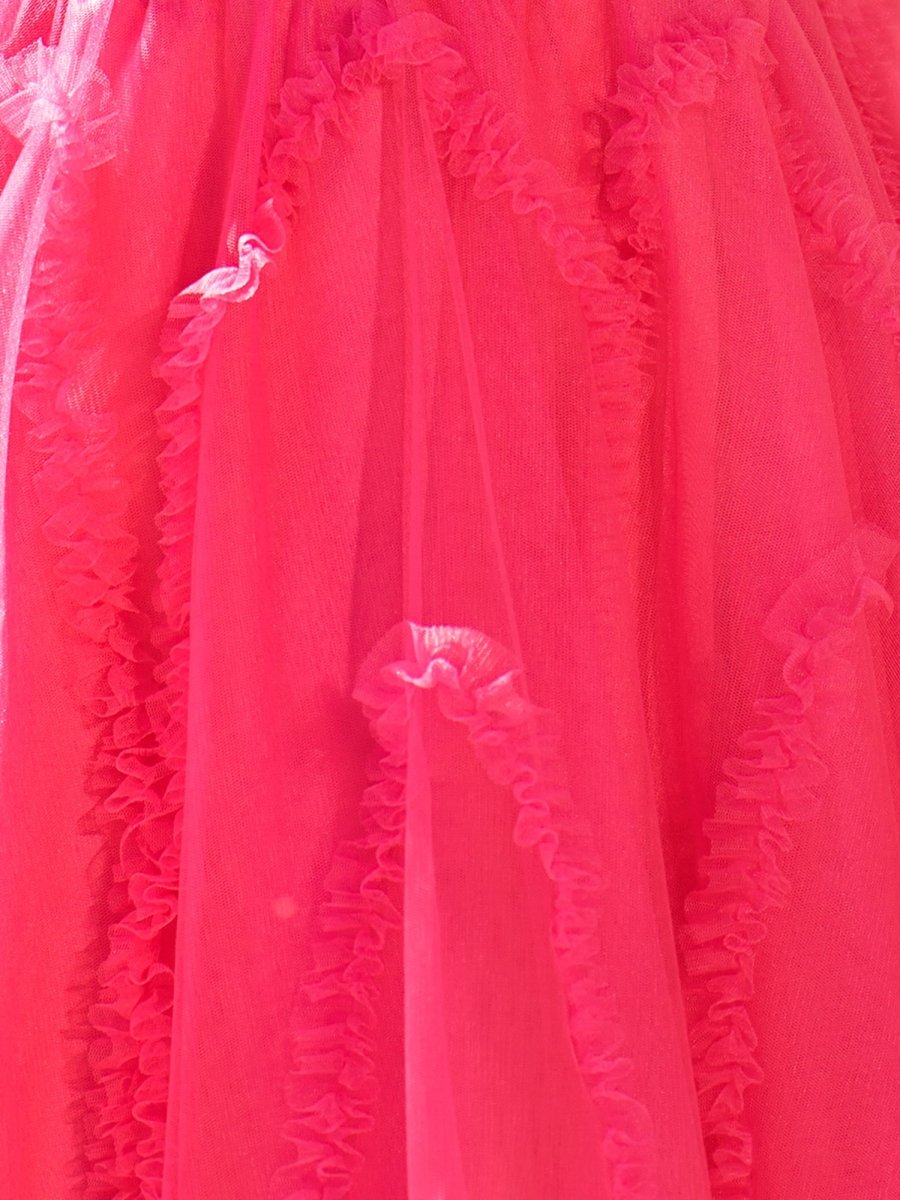 Clarissa |A Line Fuchsia Tulle Strapless Homecoming Dress - KissProm