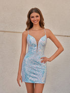 Delphine | Cute Hot Pink V Neck Appliques Short Homecoming Dresses - KissProm
