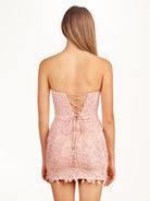 Damaris | Blue Tight Lace Short Homecoming Dress with Appliques - KissProm