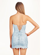 Damaris | Blue Tight Lace Short Homecoming Dress with Appliques - KissProm