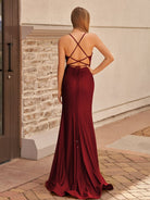Elisabeth | Mermaid Spaghetti Straps Jersey Prom Dress with Slit - KissProm