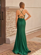 Elisabeth | Mermaid Spaghetti Straps Jersey Prom Dress with Slit - KissProm