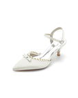 Pearl Satin Pointed Toe High Heels