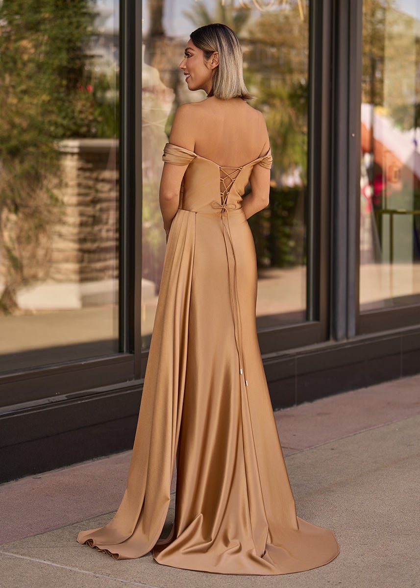 Adelaide |Mermaid Satin Long Prom Dress with Slit - KissProm