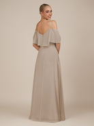 KissDress-Rhoswen Frost Sheath Chiffon Halter Neck Long Bridesmaid Dress