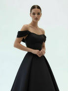 KissDress-Elly  Elegant A-Line Off the Shoulder White Satin Wedding Dresses