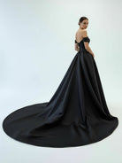 KissDress-Elly  Elegant A-Line Off the Shoulder White Satin Wedding Dresses