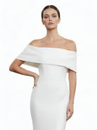 KissDress-Elegant Trumpet Mermaid Off-The-Shoulder Elastic Satin Wedding Dresses