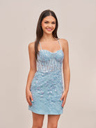 Scarlett |Sheath Lace Corset Homecoming Dress - KissProm