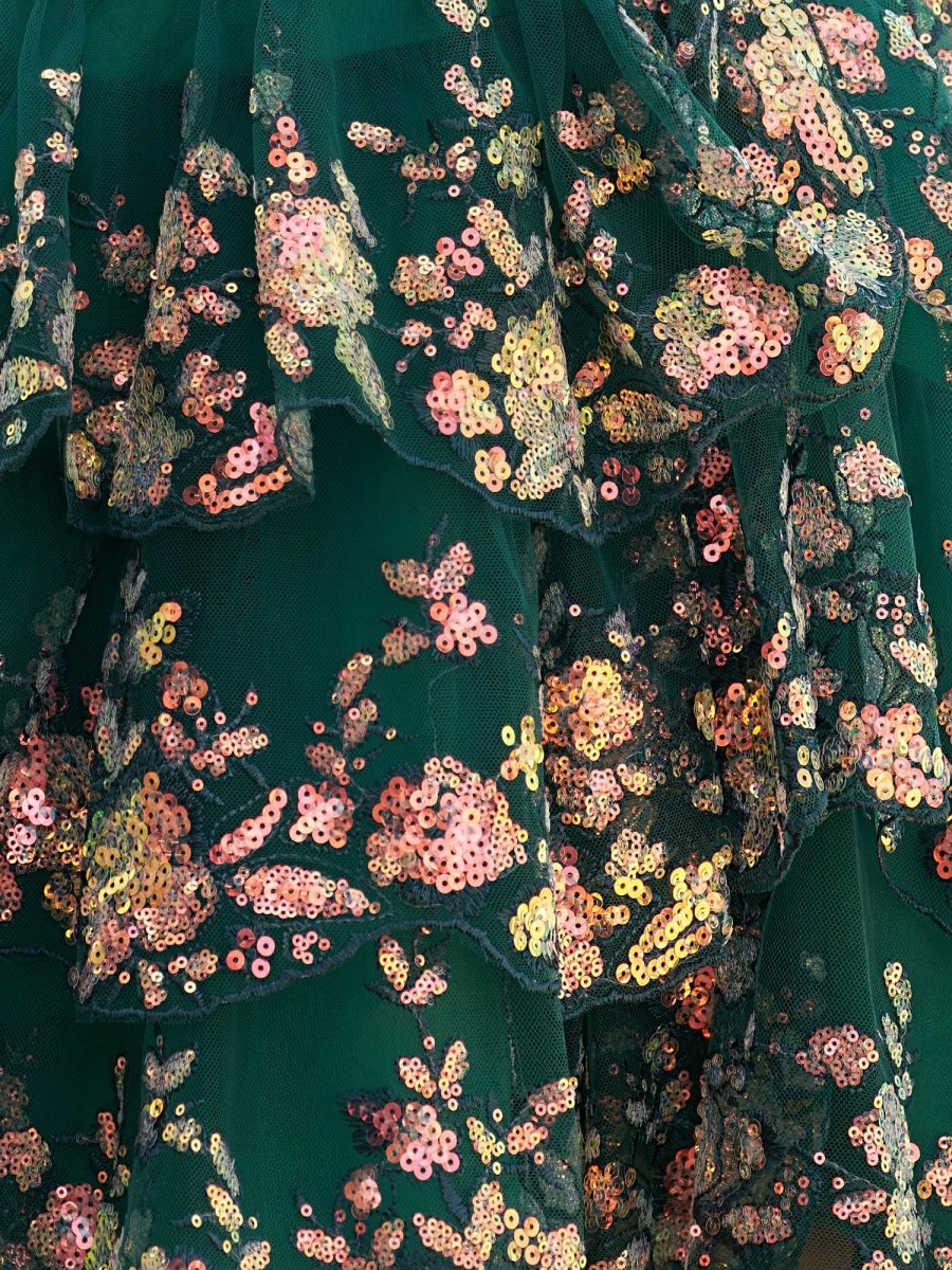 Everly | Green - A - Line Sweetheart Tiered Short Homecoming Dress - KissProm